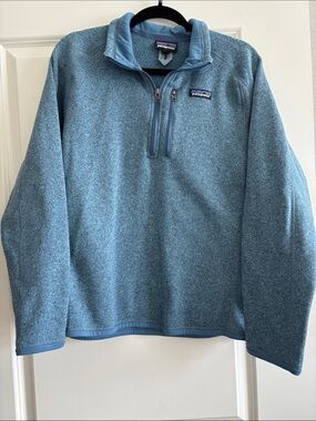 Patagonia Men’s Light Blue Heather Quarter-Zip Fleece